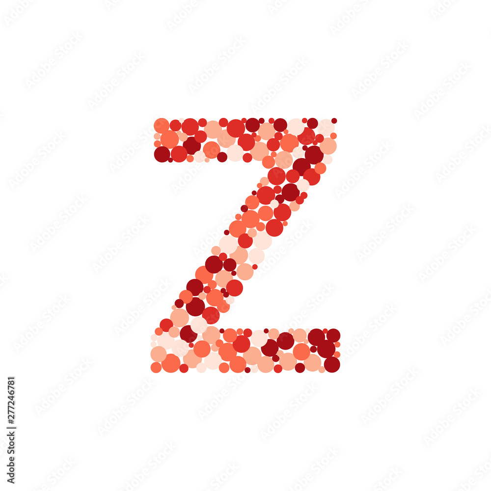 W letter color distributed circles dots illustration W letter color distributed circles dots illustration