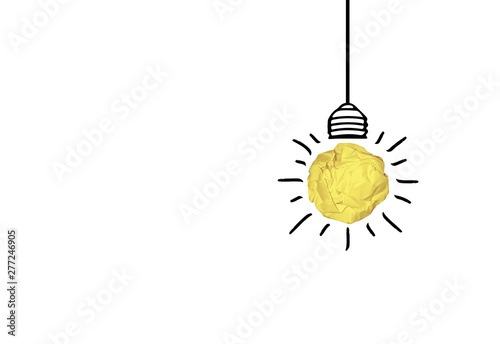Light bulb idea concept used paper ball vector