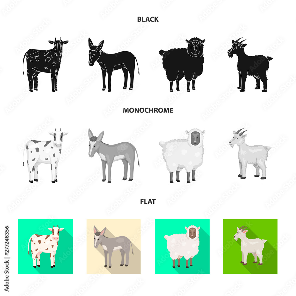 Vector illustration of breeding and kitchen logo. Set of breeding and organic stock symbol for web.