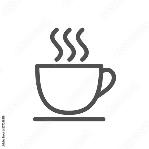 Cup of coffee icon  great design for any purposes. Cup of coffee for banner design. Food silhouette icon. Editable stroke. 48x48 Pixel Perfect.