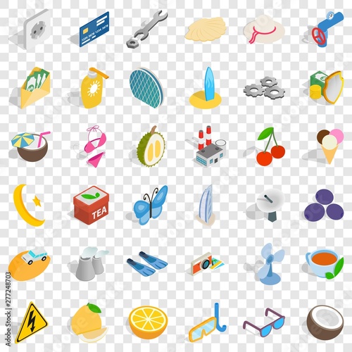 Dubai icons set. Isometric style of 36 dubai vector icons for web for any design