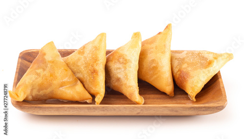 Vegetable Samosas on a White Background