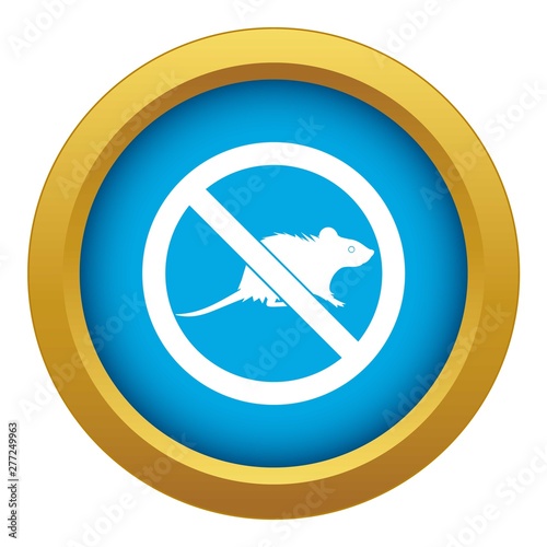 No rats sign icon blue vector isolated on white background for any design