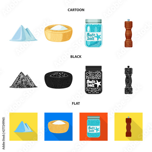 Isolated object of cooking and sea sign. Collection of cooking and baking stock symbol for web.