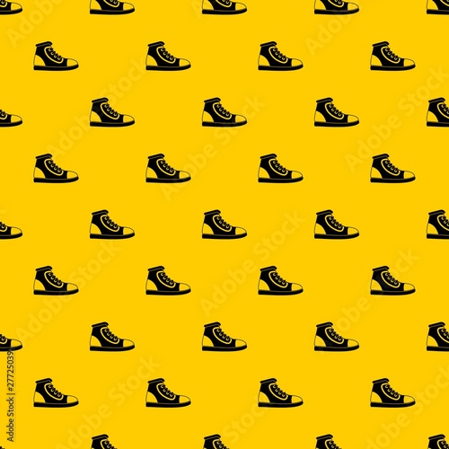 Athletic shoe pattern seamless vector repeat geometric yellow for any design
