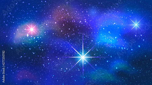 Colorful Nebula in Space Background. Vector illustration.