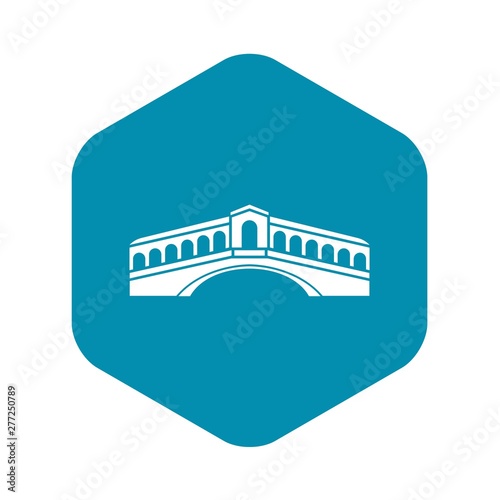 Venice bridge icon. Simple illustration of bridge vector icon for web