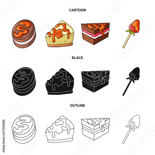 Vector illustration of confectionery and culinary logo. Collection of confectionery and product stock vector illustration.