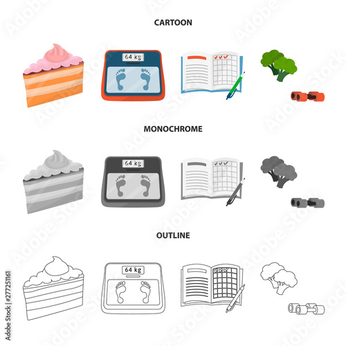 Vector illustration of diet and treatment logo. Set of diet and medicine stock symbol for web.