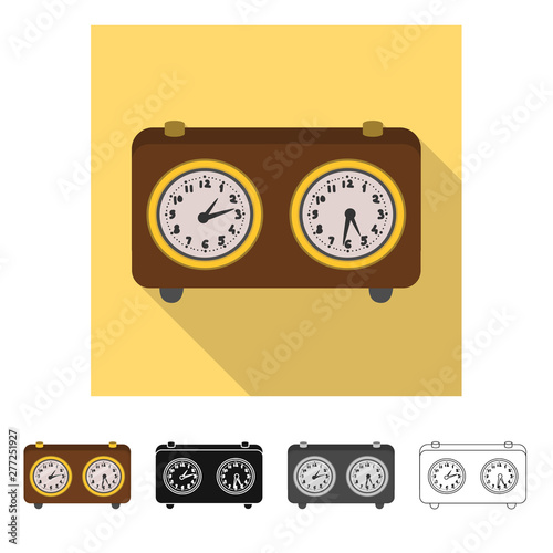 Vector illustration of clock and timer symbol. Collection of clock and checkmate stock symbol for web.