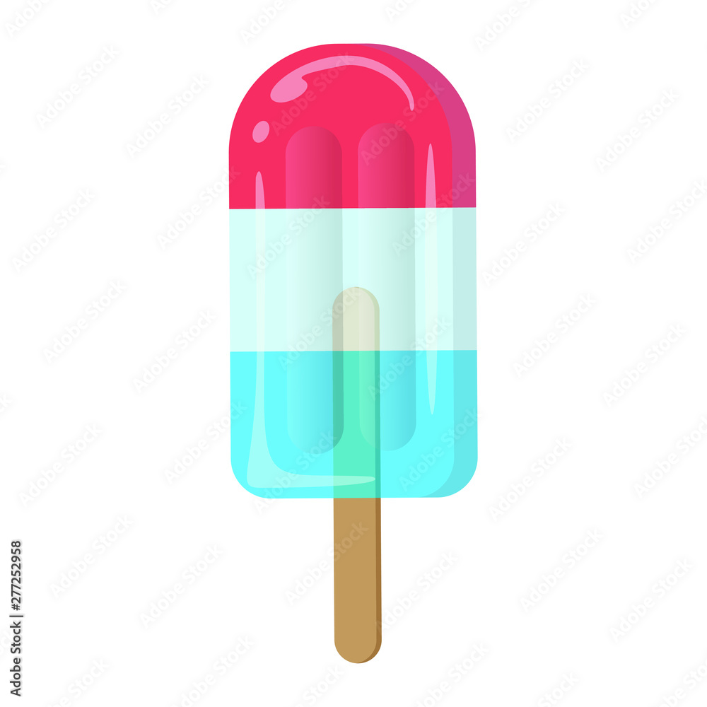 Red, white, and blue ice cream summer treat, vector object. Red, white, and blue ice cream summer treat, vector object.