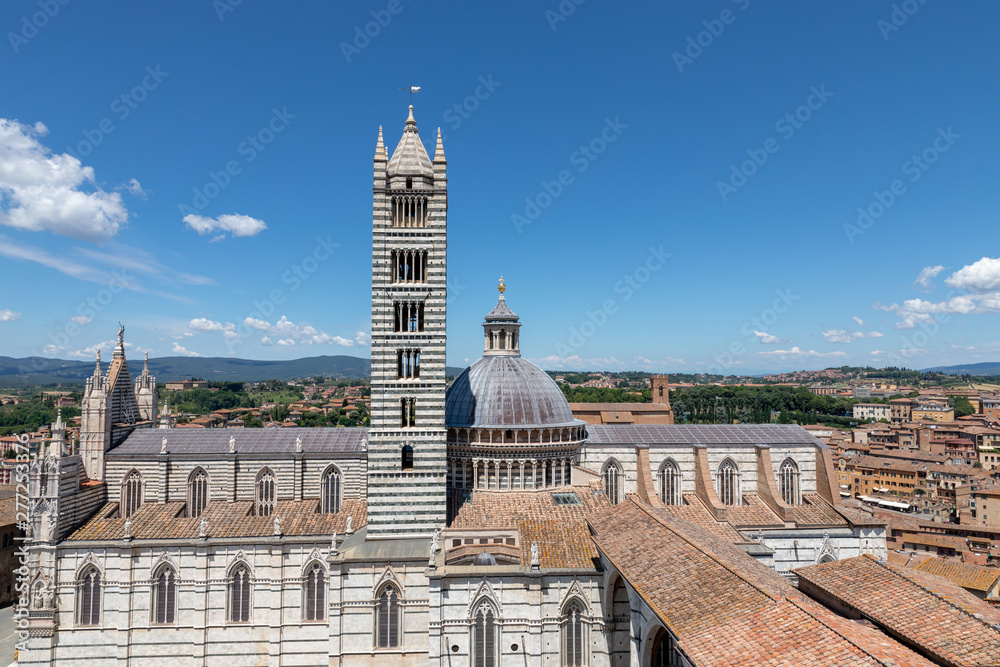 Panoramic view of exterior of Siena Cathedral (Duomo di Siena)