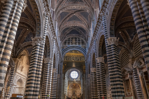 Panoramic view of interior of Siena Cathedral (Duomo di Siena)