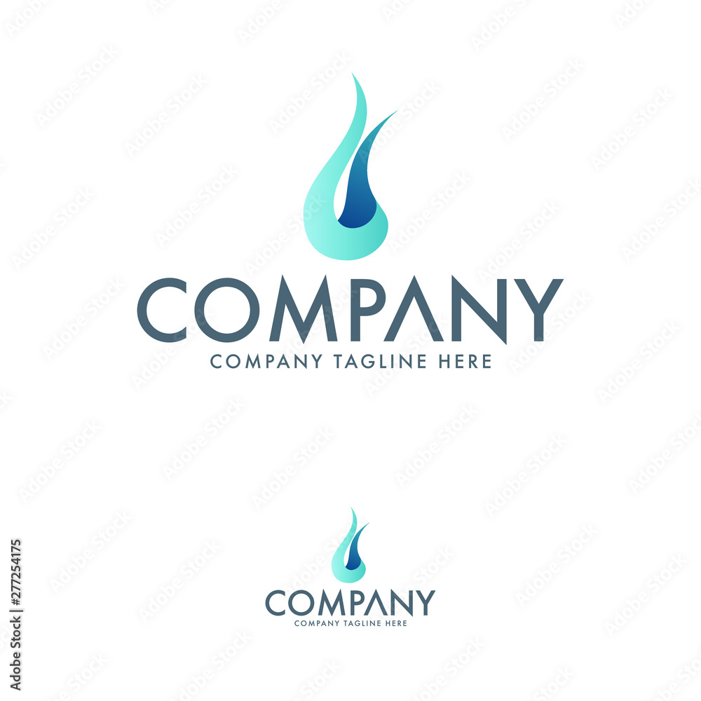 Obraz premium Modern Tulip and Water Drop Logo Template