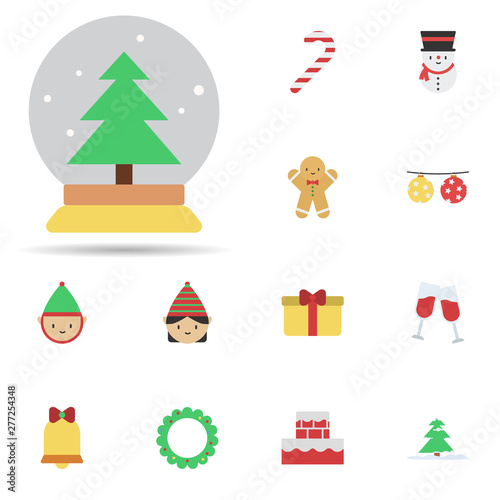 Christmas , snow ball 2 colored line icon. Universal set of christmas for website design and development, app development