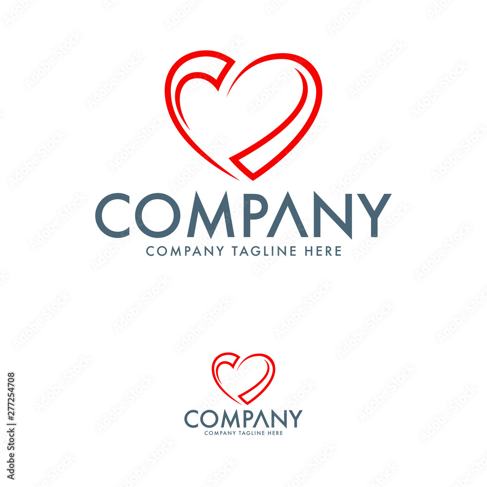Dynamic Heart and Love Logo Design