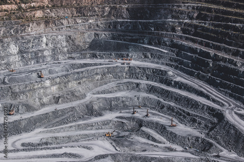 Aerial view industrial of opencast mining