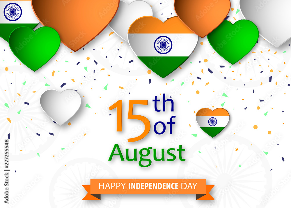 Independence Day of India. Greeting card. Vector illustration
