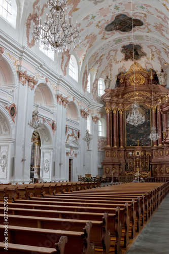 Interior of Jesuit Church in city center of Lucerne  Switzerland  Europe