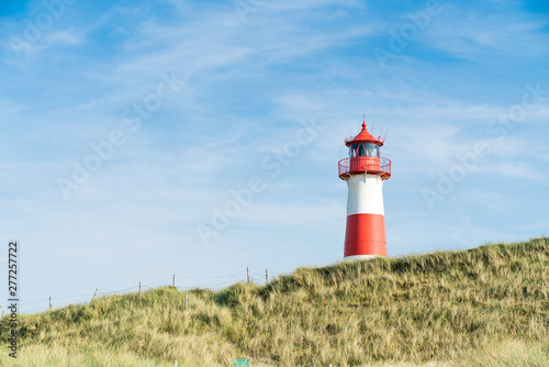  Lighthouse red white on dune. Sylt island     North Germany.  