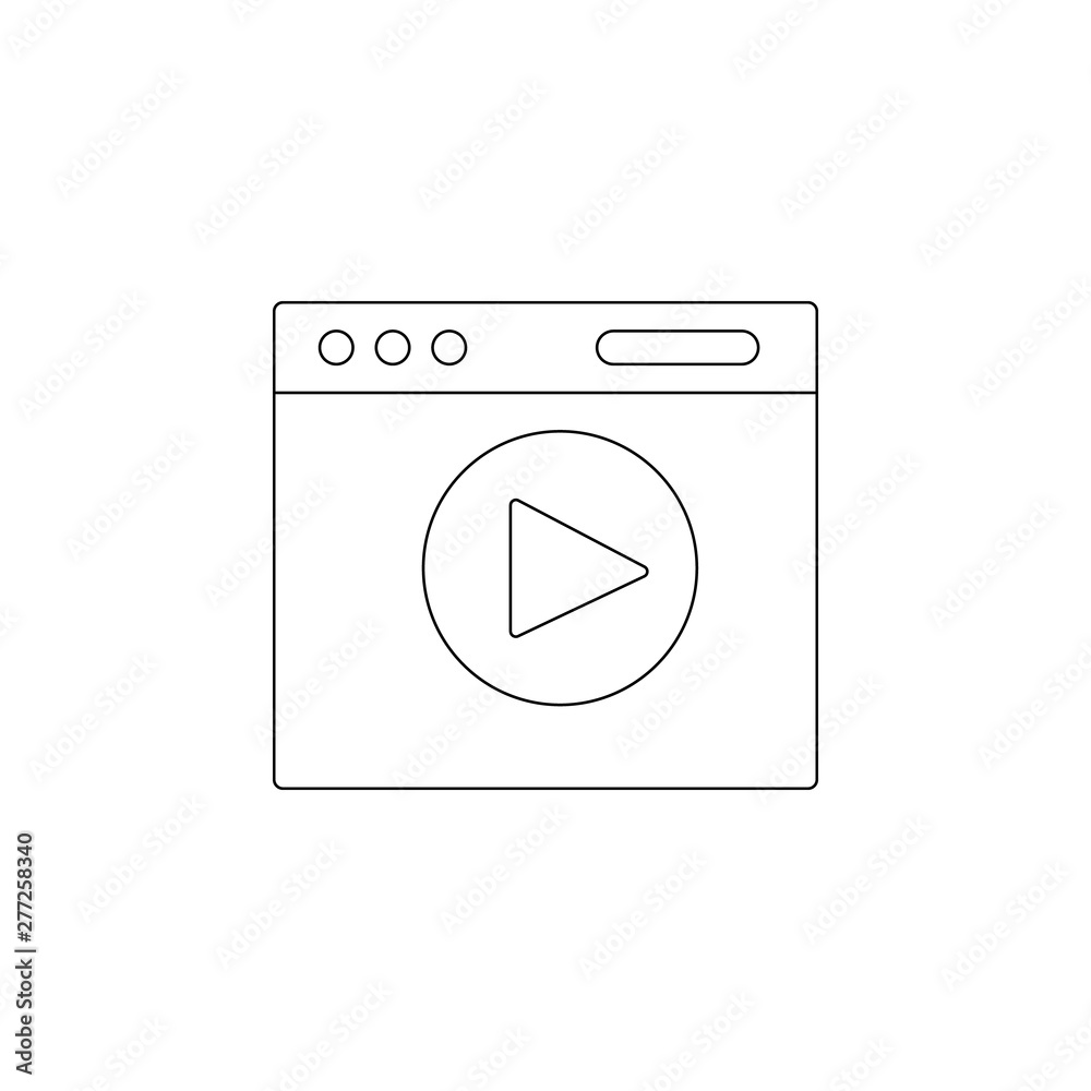 Video player in browser colored icon. Element of programming for mobile concept and web apps icon. Outline, thin line icon for website design and development, app development Video player in browser colored icon. Element of programming for mobile concept and web apps icon. Outline, thin line icon for website design and development, app development