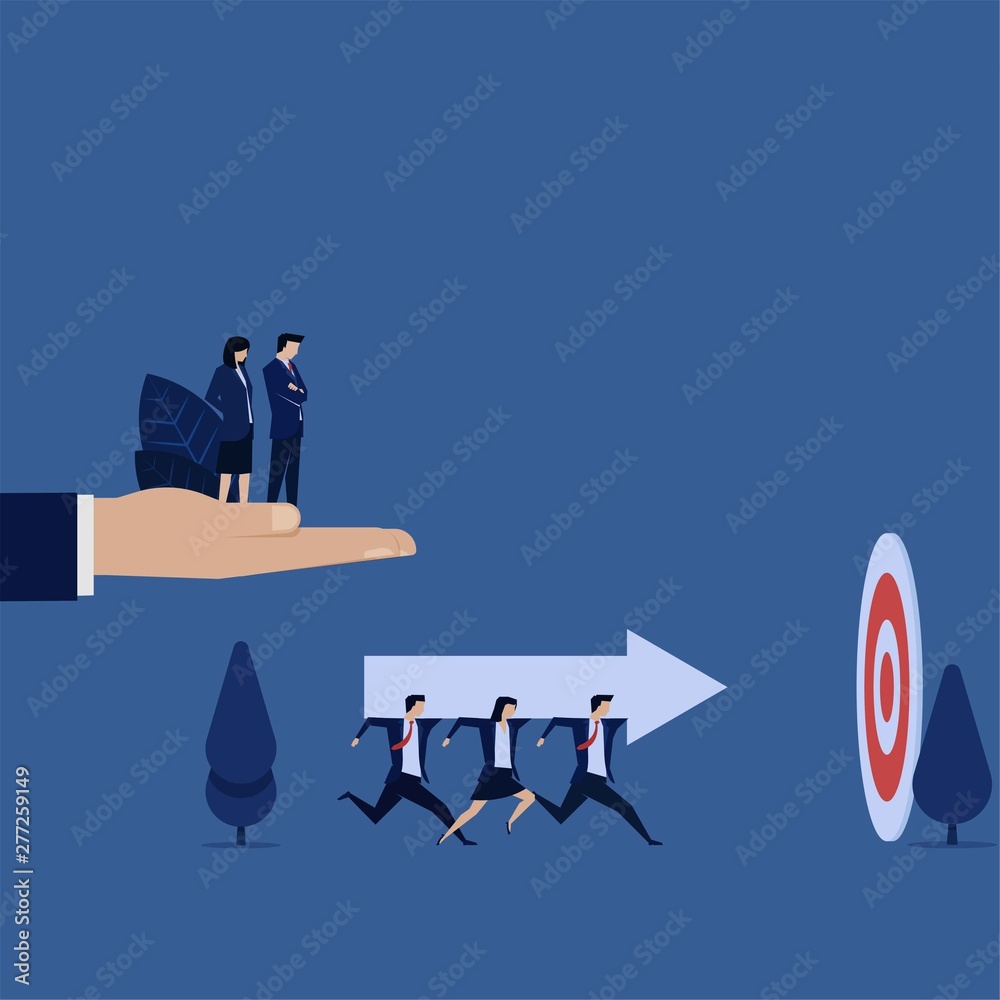 Fototapeta premium Business team bring arrow to target metaphor of focus to target.