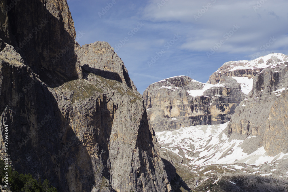 Famous alpine place with magical Dolomites mountains, Italy