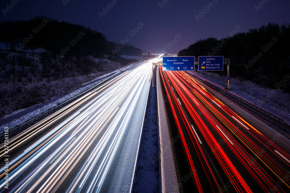 custom made wallpaper toronto digitalFreeway at night blurry lightbeams