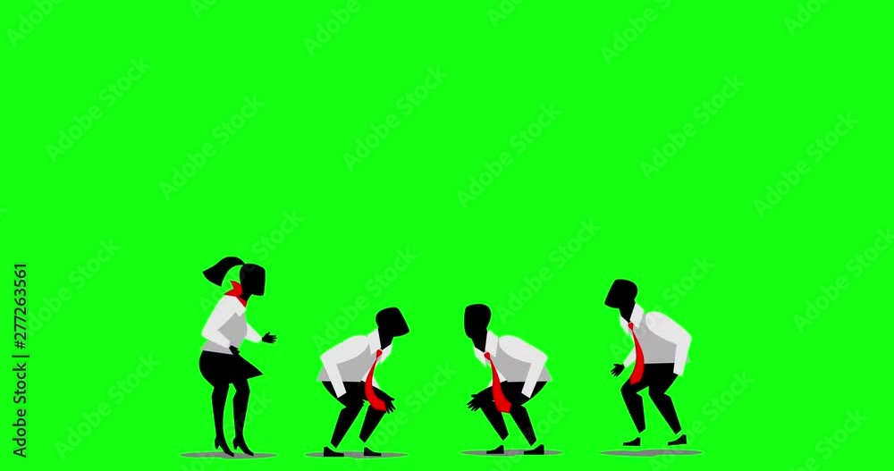 Animation of team jumping up in the air as a sign of success. Animation of team jumping up in the air as a sign of success.