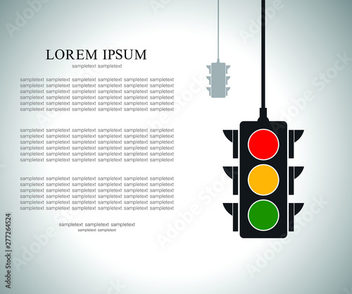 Traffic light, vector illustration with place for your text.
