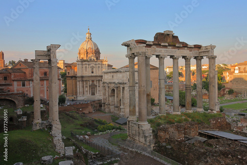 Roman Forum at sunset, Rome, Italy