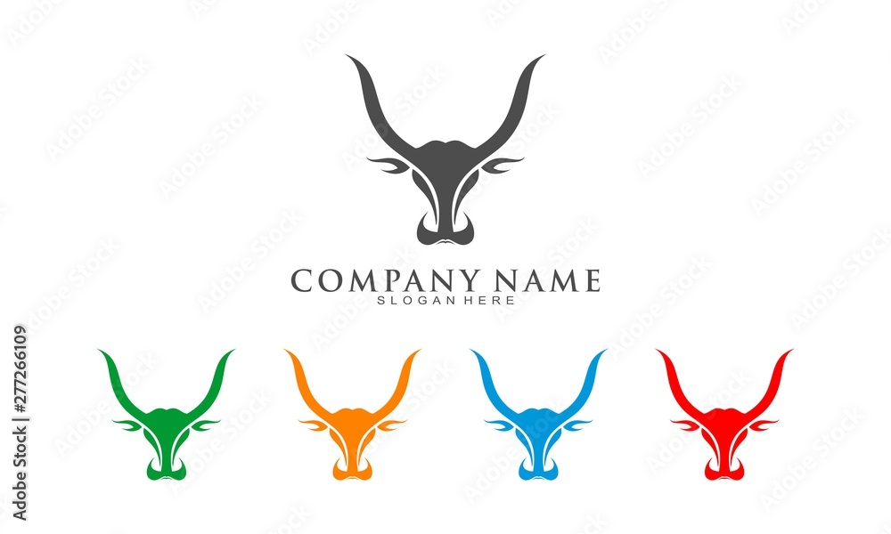 Bull set template logo Bull set template logo