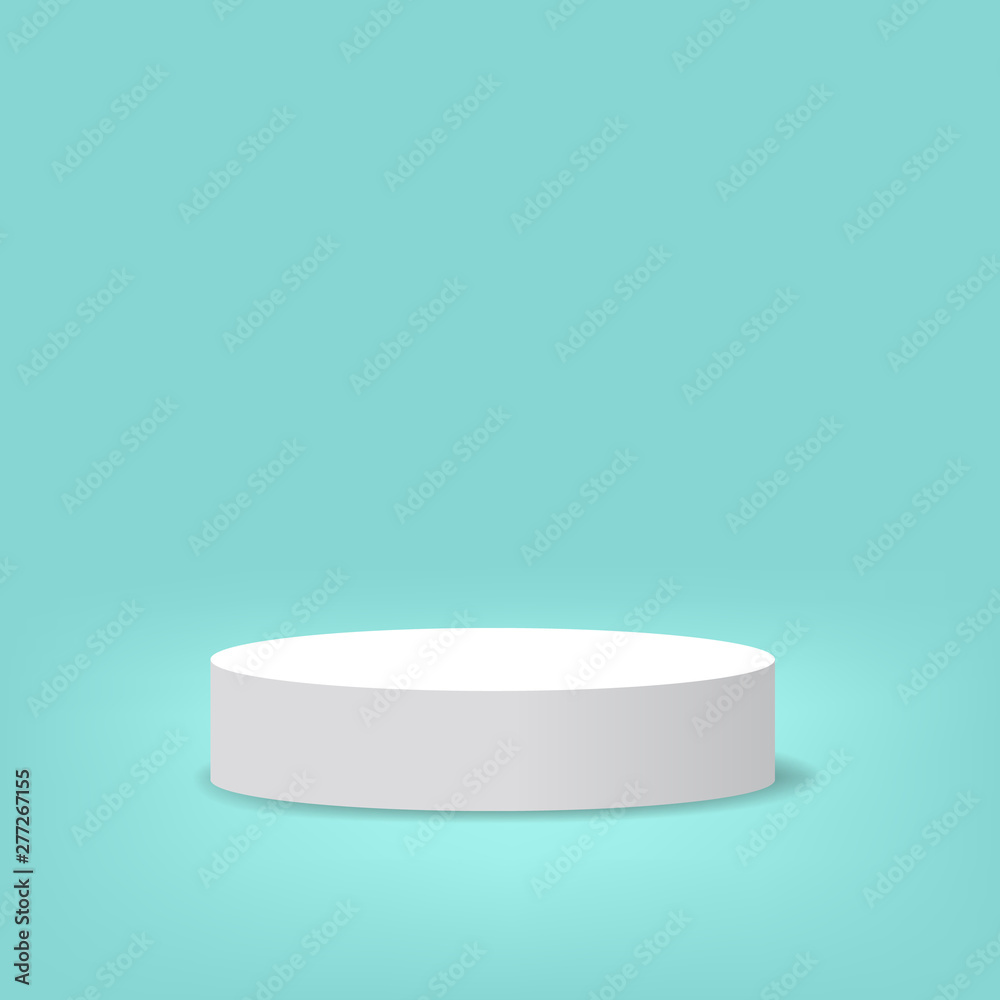 Mint Round Podium Pedestal Scene