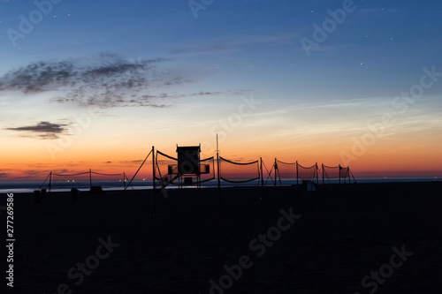 Sunrise light over the beach of Langeoog Island, in Northern Germany, Niedersachsen, Ostfriesland, Germany © Adelin
