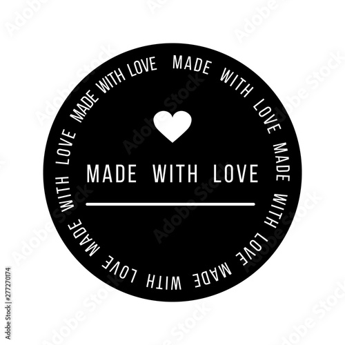 Made with Love inscription lettering quote. Made with Love calligraphy. Made with Love card. Vector illustration
