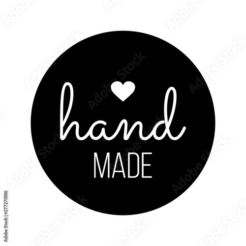 Hand Made with Love inscription lettering quote. Made with Love calligraphy. Made with Love card. Vector illustration