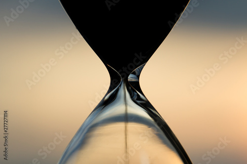 Hourglass in the sunset