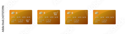 Credit Card Mock up, Credit Card Paywave, Shopping Car,  Vector, Illustrator, Eps