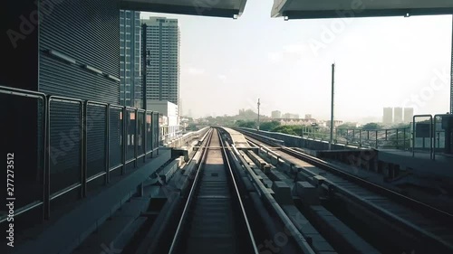 KUALA LUMPUR, MALAYSIA - July 9, 2019: Hyperlapse of MRT train. The Mass Rapid Transit railway system in Kuala Lumpur