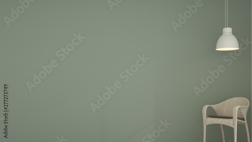 	 The interior minimal relax space room in condominium and background decoration furniture -3D Rendering	