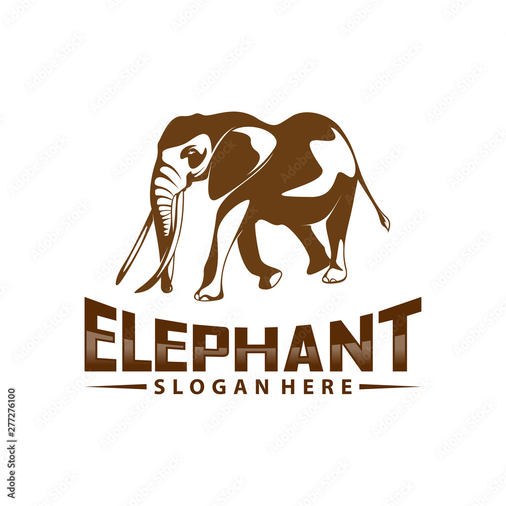 Obraz premium Elephant logo design vector. Animal logo template. Icon Symbol