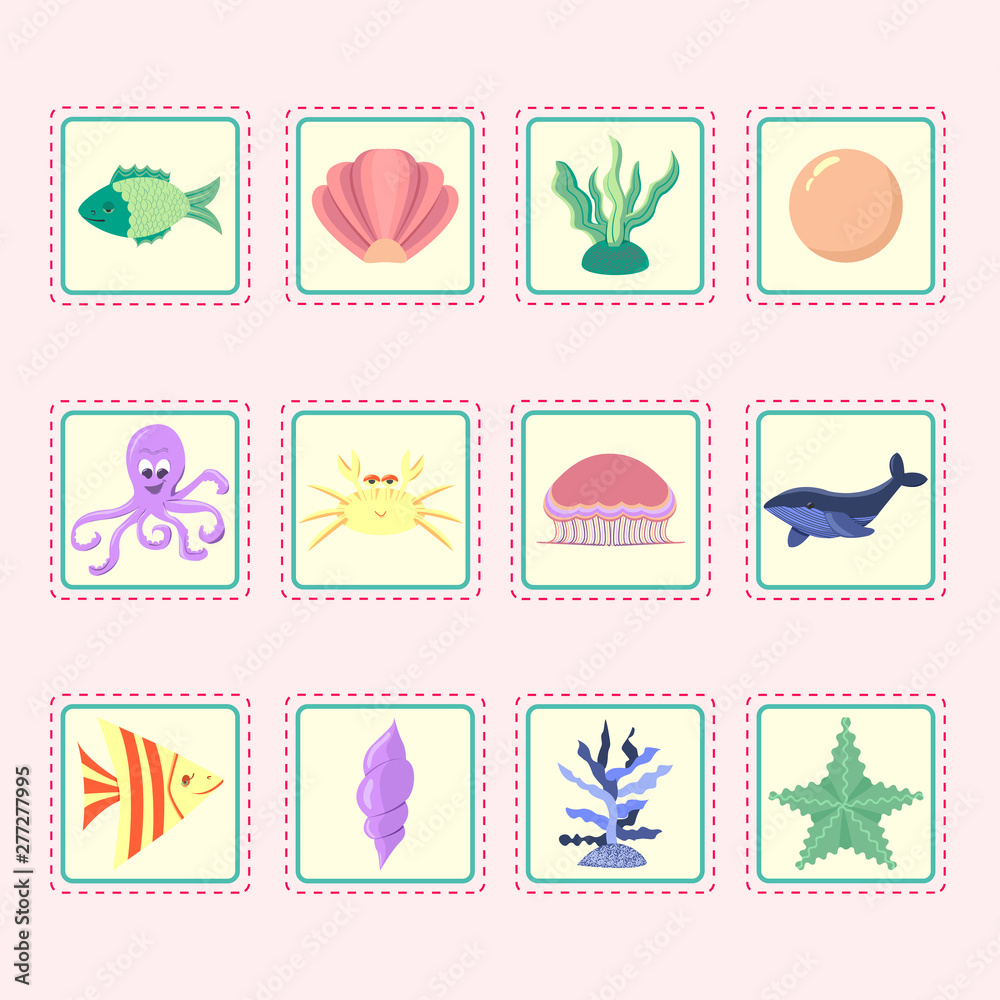 Sea inhabitants - Stickers