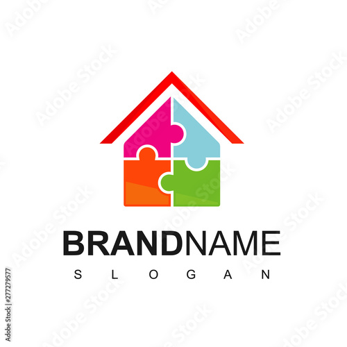 Kid House Logo Design Vector