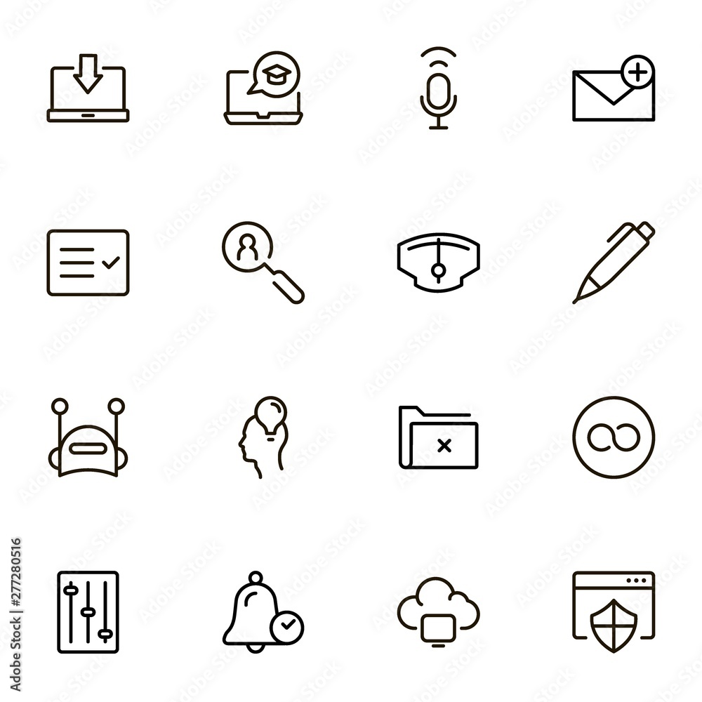 Mobile communicaton line icon set Mobile communicaton line icon set