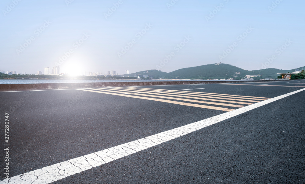 Fototapeta premium Road Pavement and Outdoor Natural Landscape..