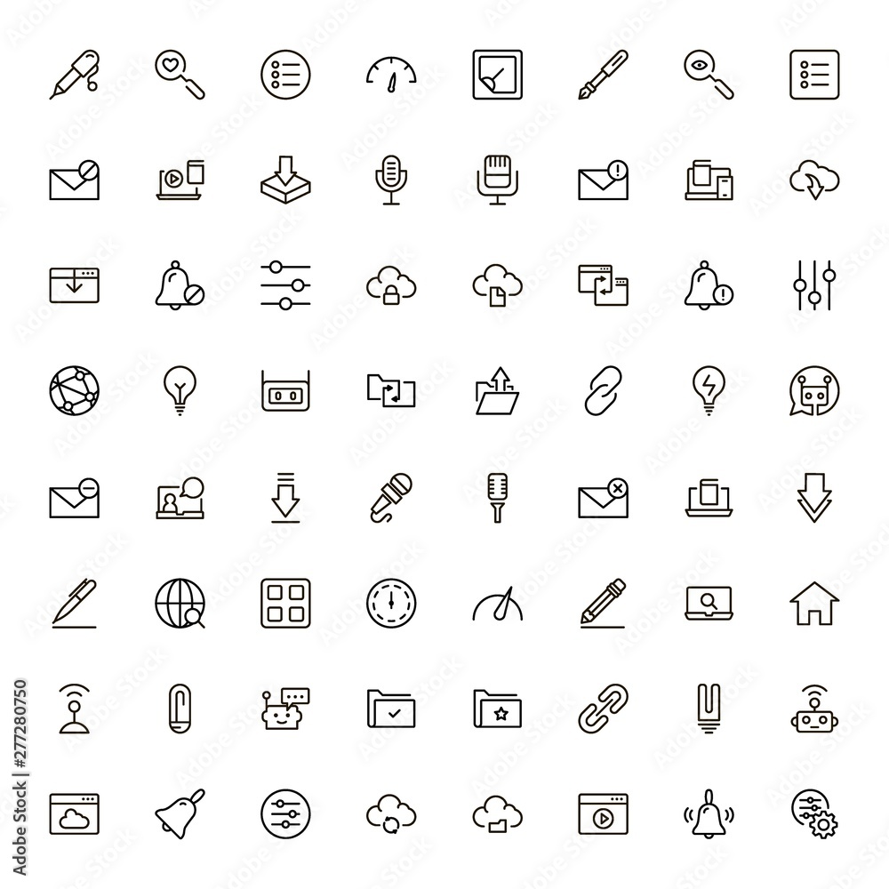 Mobile communicaton line icon set Mobile communicaton line icon set