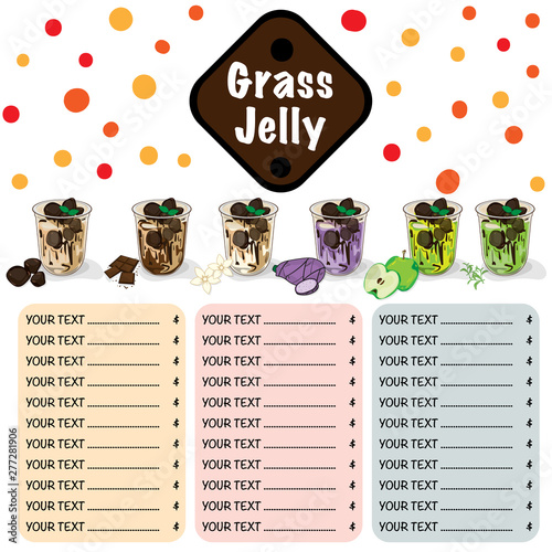 menu grass jelly graphic template