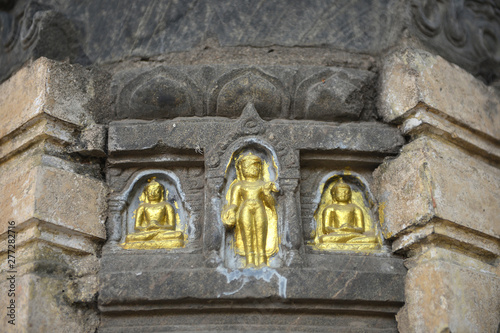 Beautiful Buddha statues in Mahabodhi Stupa Bodh Gaya at Bihar