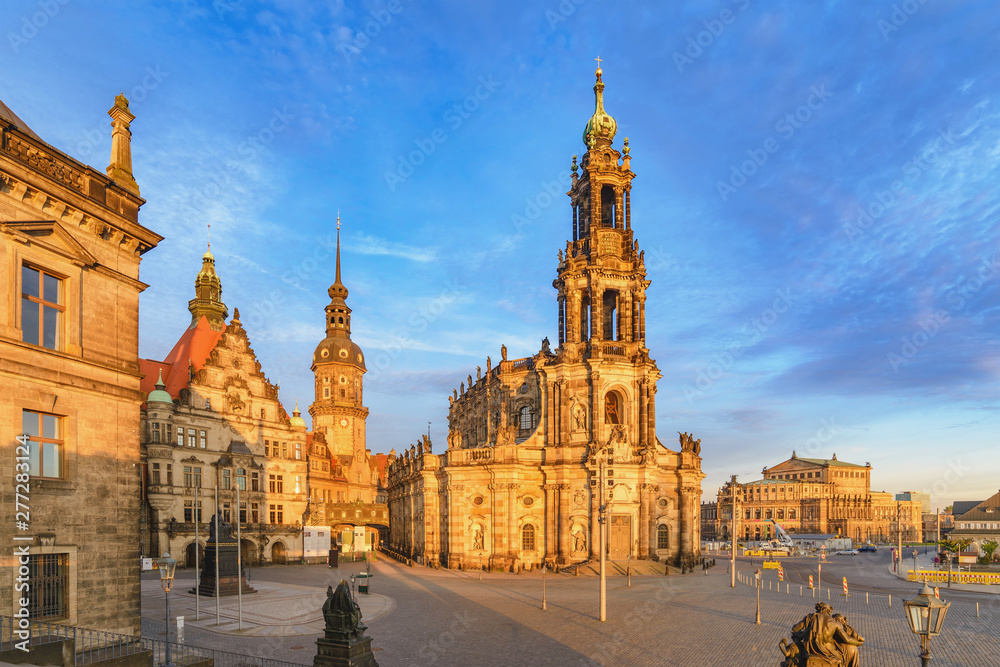 Dresden Germany, city skyline at Dresden Cathedral