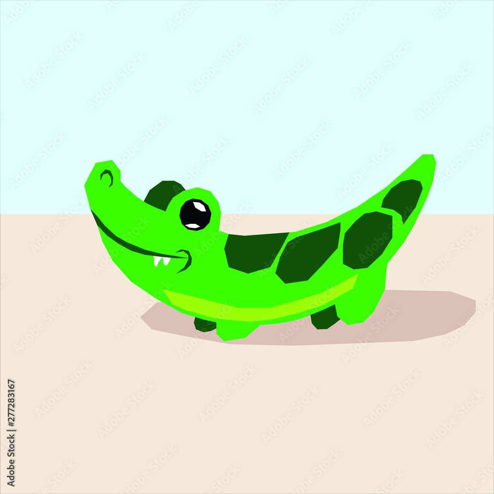 Naklejka premium crocodeli the friendly cute crocodile, his size not bigger than your thumb